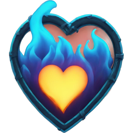neon heart on fire emoji