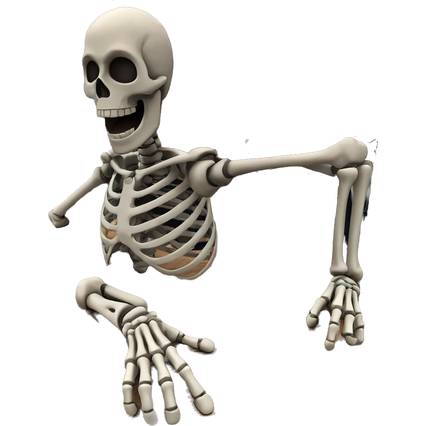 skeleton under the christmas tree emoji