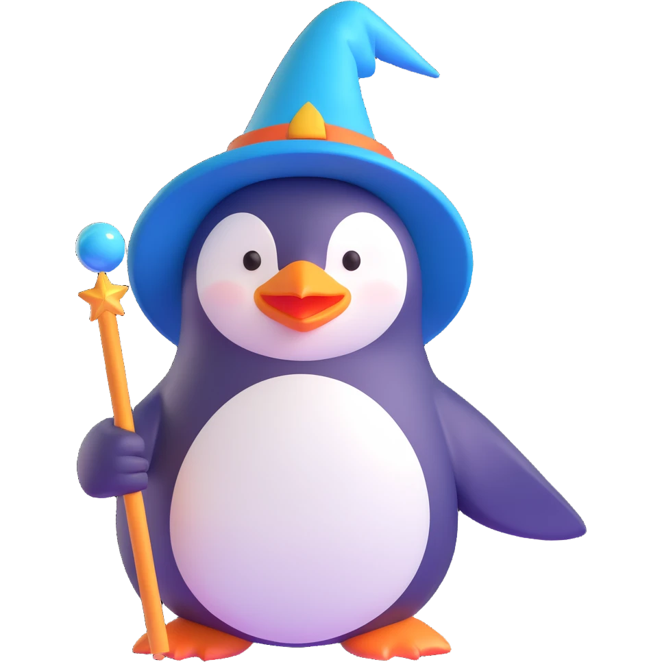 Penguin Wizard emoji