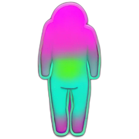Juicy booty neon sign style man emoji