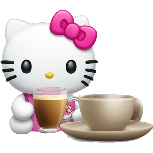 hello kitty tomando café  emoji