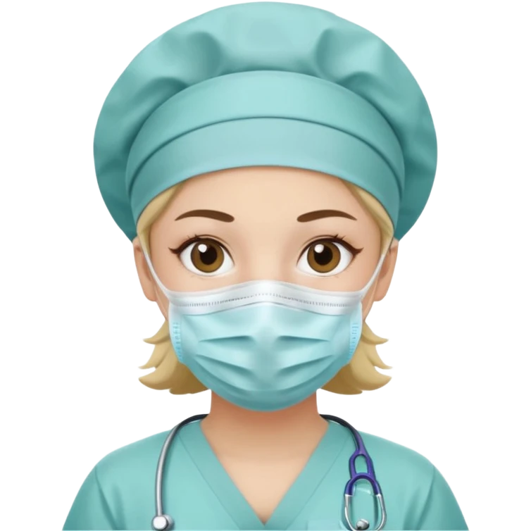 scrub nurse and operation  beds emoji