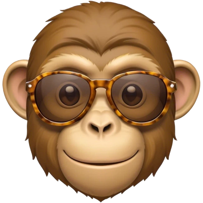 Monkey with sang glass  emoji
