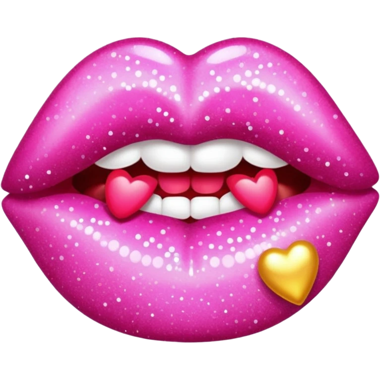 glitter pink kiss  emoji