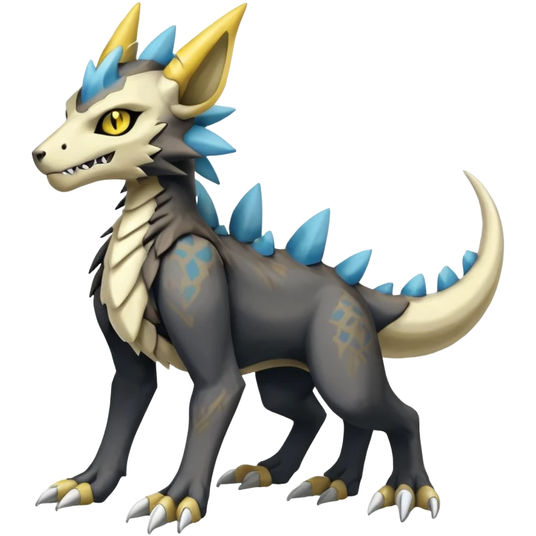 Manectric-Luxray-Cubone-Trico-Marowak-Draco-Fakémon-hybrid-creature (full body), 4 legs emoji