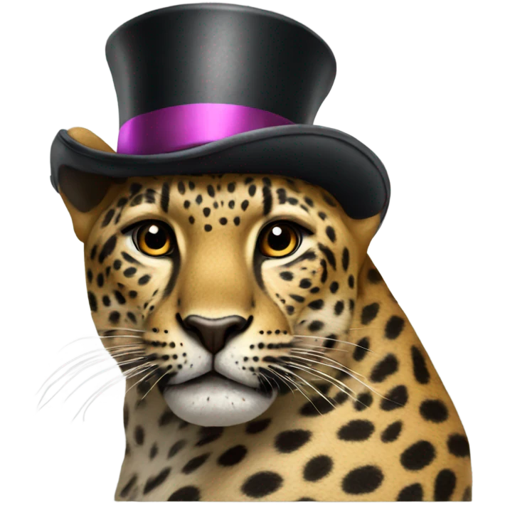 Leapord with a top hat on emoji