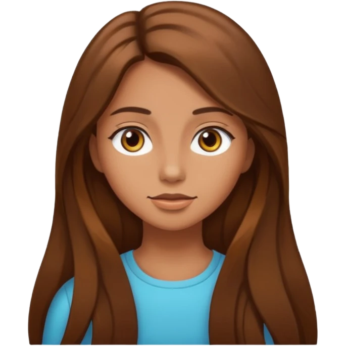 chica de cabello un poco largo color cafe , piel morena emoji