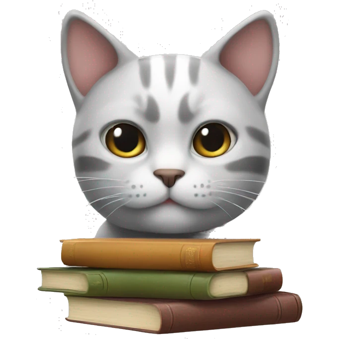 Cat with books emoji