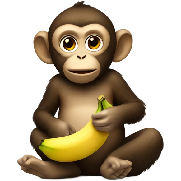 Monkey eating banana emoji