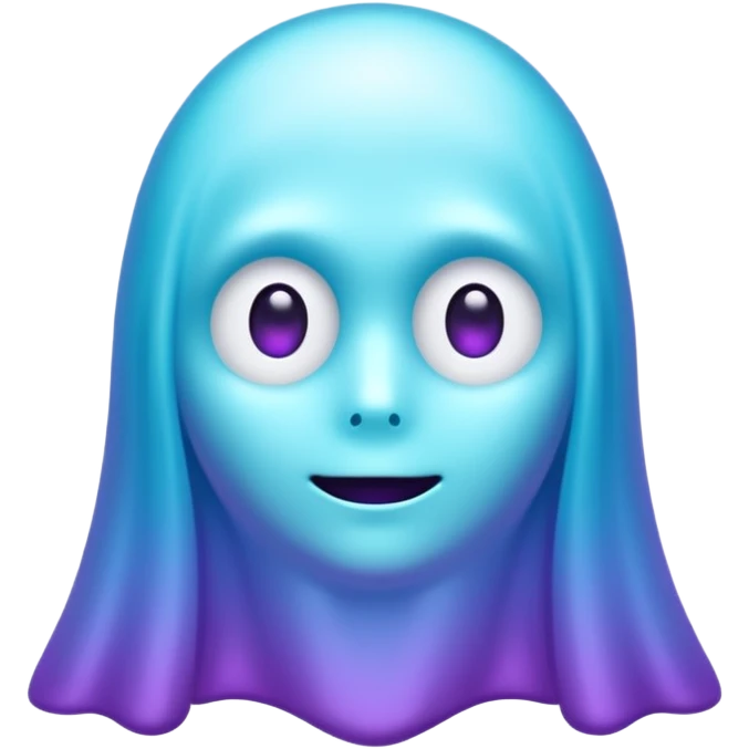 glitter cian and purple ghost no face emoji