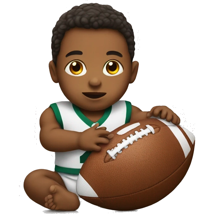 Baby with a football emoji