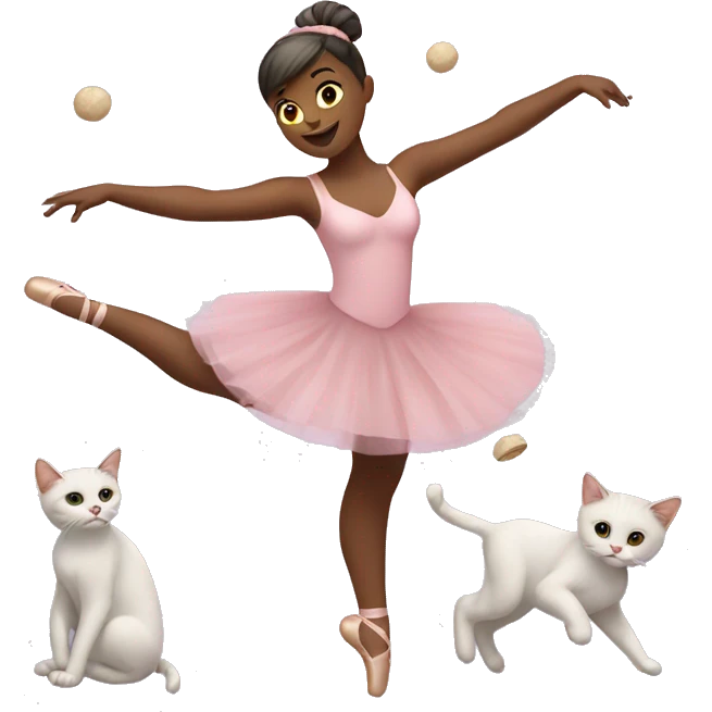 ballerina juggling cats emoji