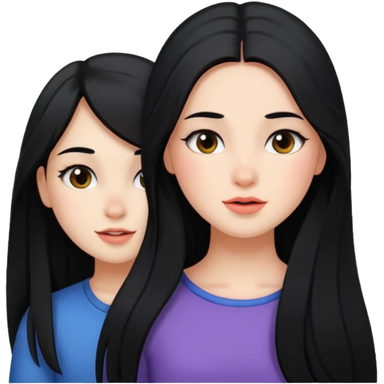 A girl blushing at a girl emoji