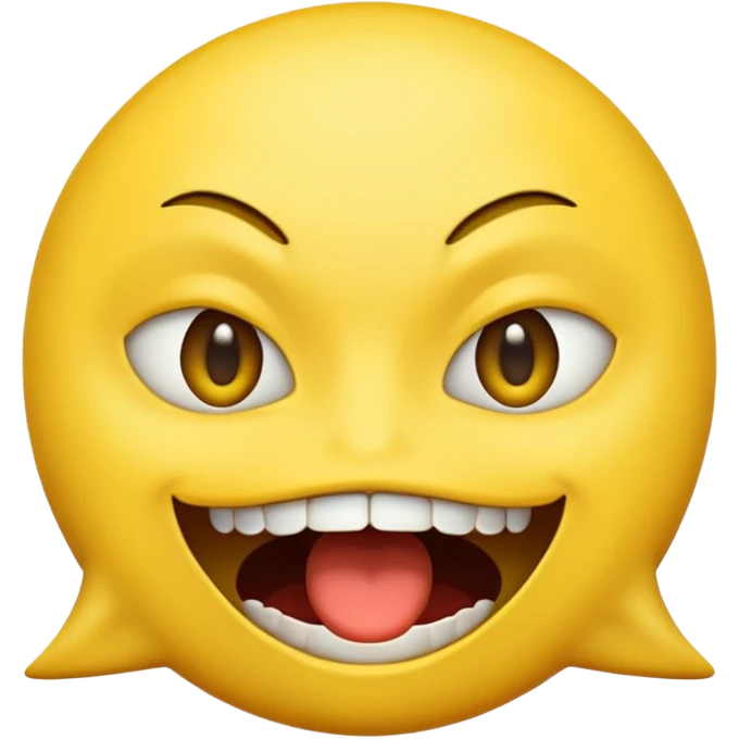 a face with a large opened mouth in emoji of whatsapp style (yellow). Larger is, better is emoji
