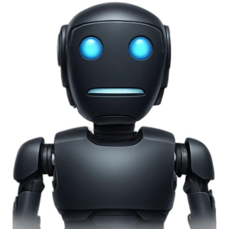 cute black robot face emoji