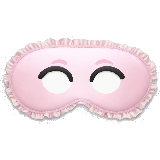 Light pink Frilly satin sleep mask no eyes emoji