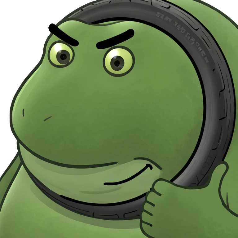 Fat guy changing tire emoji