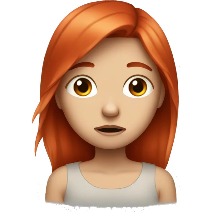 Crying white girl with red hair  emoji