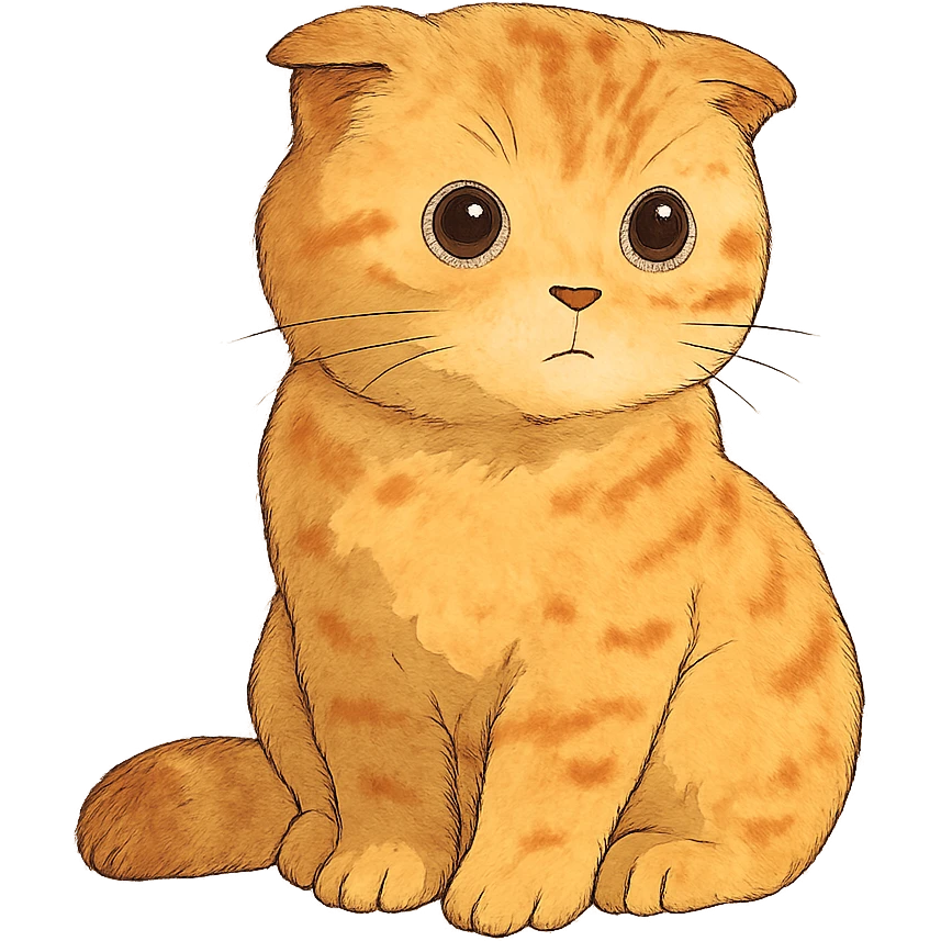 orange scottish fold kitten emoji
