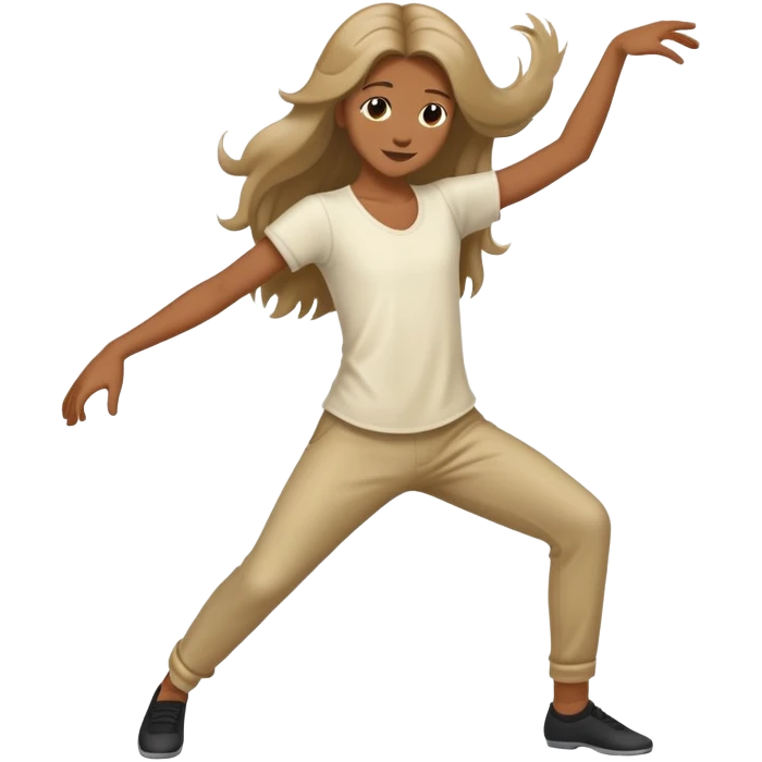 Person dancing longer hair emoji
