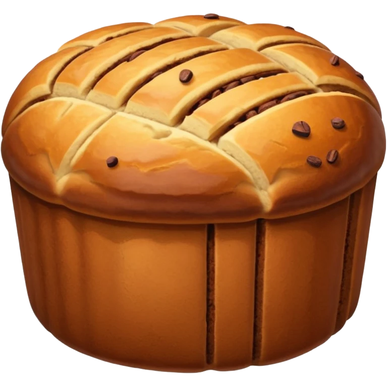 sweet bread sliced with cocoa lines inside emoji