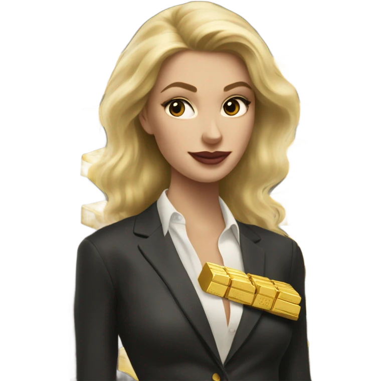Blonde Ralph lauren women working with gold bars  emoji