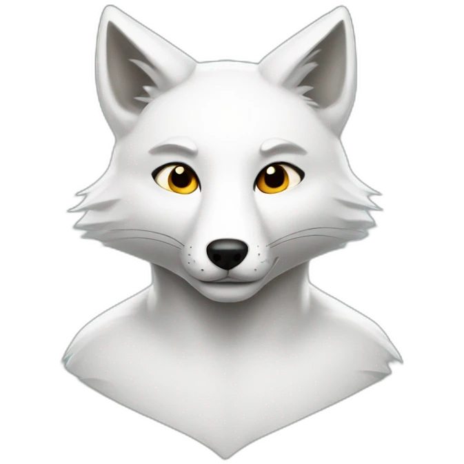 White fox comic style emoji