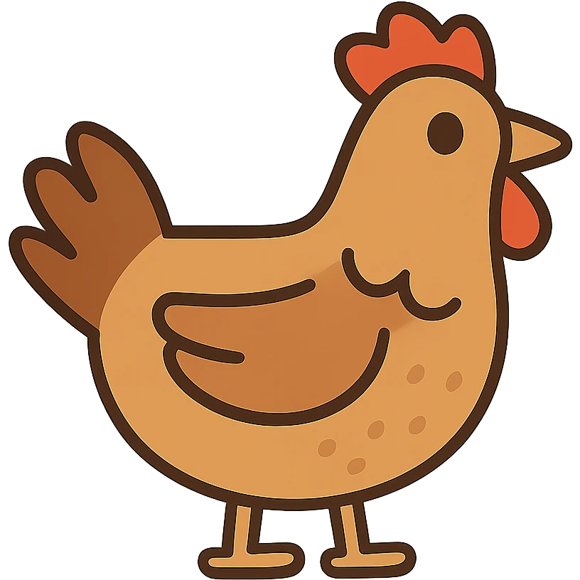 flat toon style chicken emoji
