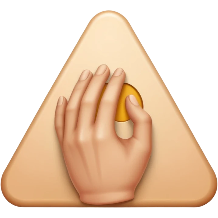 Should be like a simple hand emoji where the hands form an equilateral triangle with the two thumbs forming the top side and then the remaining four fingers on each hands meet at the middle going down. emoji