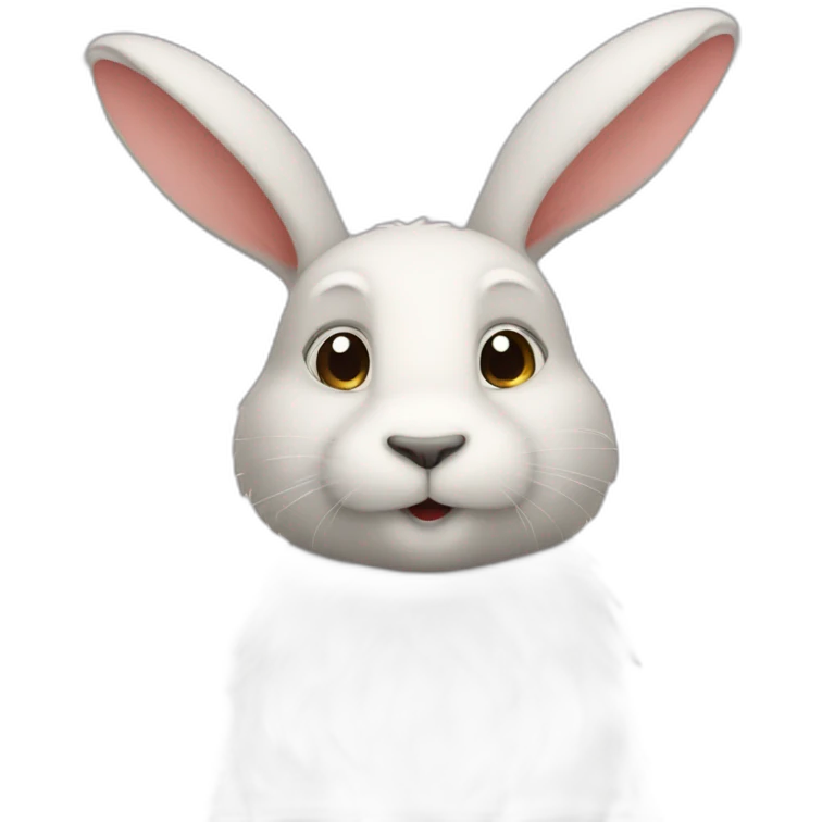 Lapin sur un ours emoji