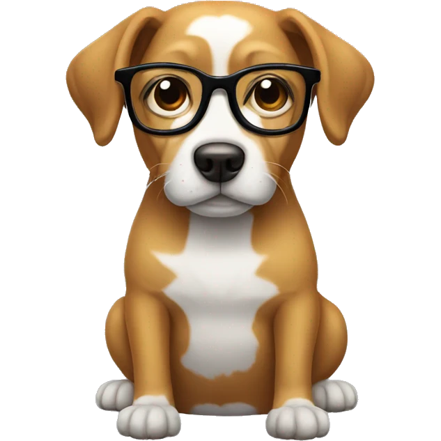 Dog with glasses emoji