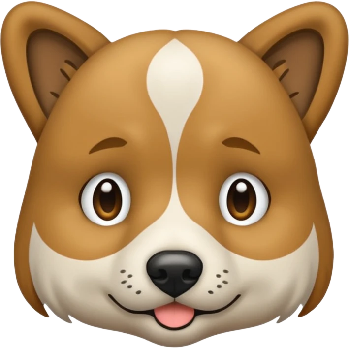 Grauer Hund, kleine Ohren, Zunge raus emoji