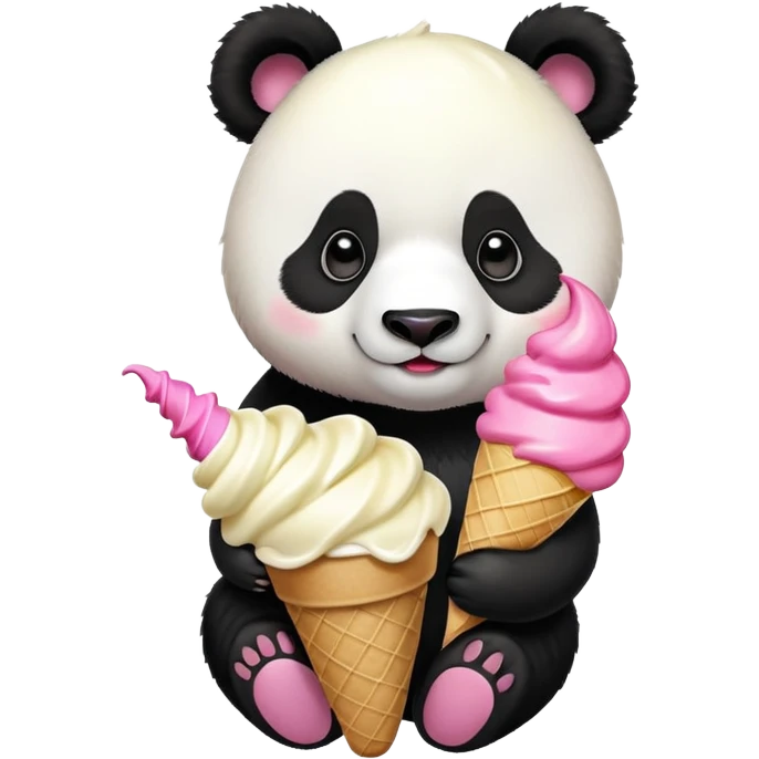 Panda eating ice cream emoji
