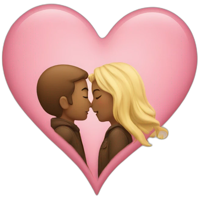 couple kissing hearts flying emoji