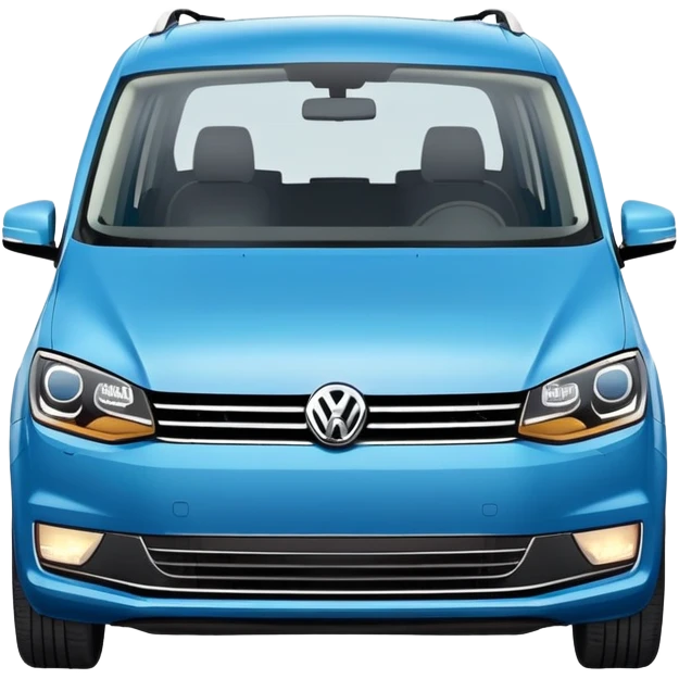 Blue Volkswagen Touran minivan from front angle emoji