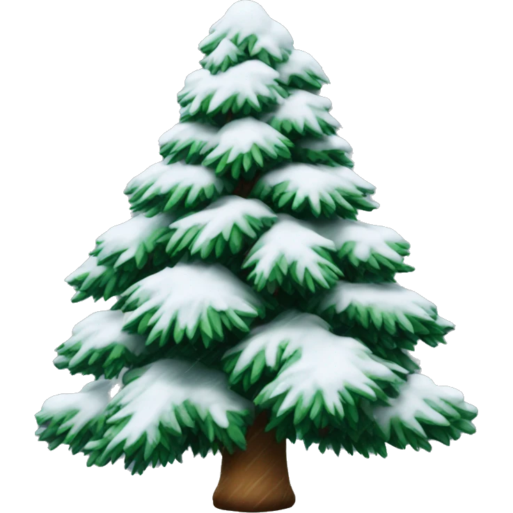 Pine Tree with snow on it emoji
