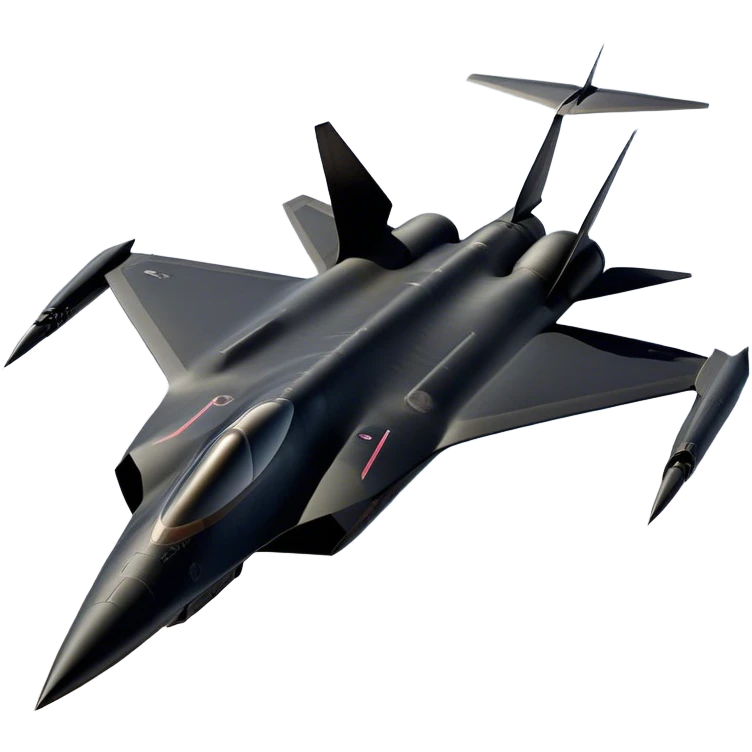 SR-71 Blackbird - Lockheed Martin (Stealth Grey) A sleek, high-speed reconnaissance aircraft with an elongated, needle-like fuselage and a smooth, aerodynamic design. The body is finished in a deep, matte jet-black with subtle panel lines and heat-resistant detailing. Its twin engines are seamlessly integrated into the structure, with sharp, swept-back wings that emphasize speed and stealth. The cockpit canopy is tinted, adding to its mysterious, high-tech aesthetic, while the overall silhouette exudes an aura of unmatched velocity and secrecy. emoji