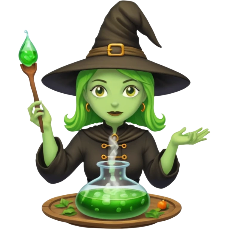 green witch cooking potion emoji