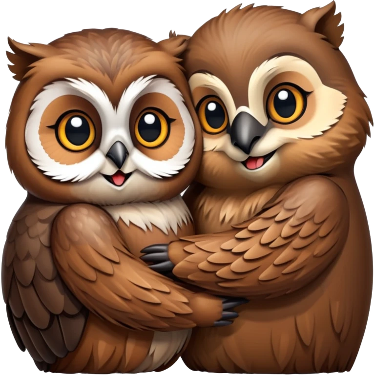 owl hugs beaver emoji