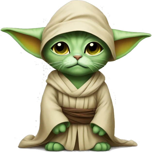 cat dressed as yoda emoji