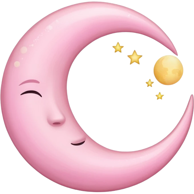 Pink crescent moon emoji