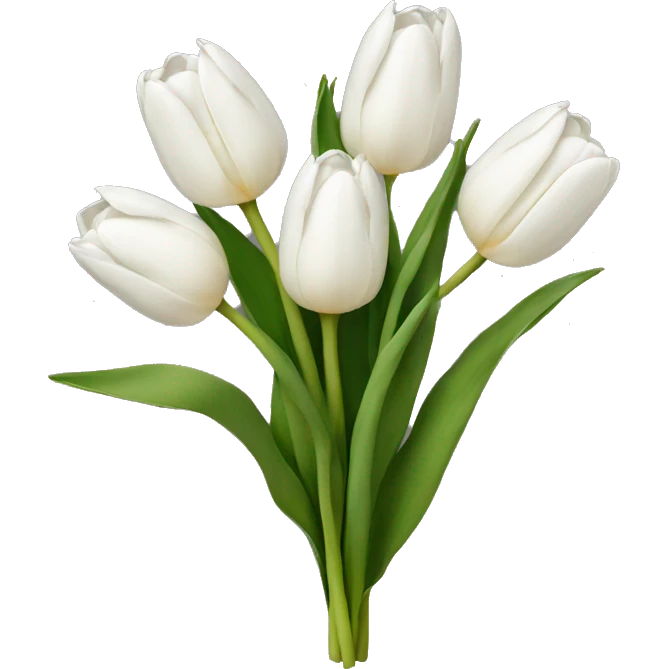white tulip bouquet  emoji