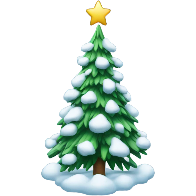 christmas tree with snow emoji