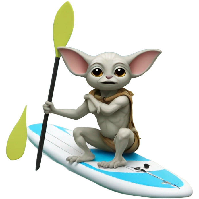 Grogu on a paddleboard emoji