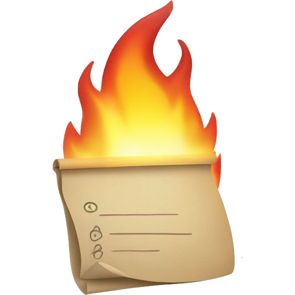 Todo list on fire emoji