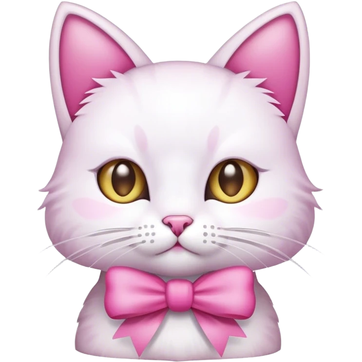 Cat with a pink bow emoji