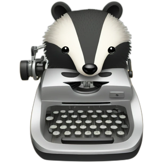 badger using a typewriter emoji
