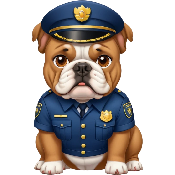 english bulldog in a security uniform emoji