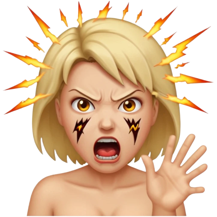 angry electrocuted woman emoji