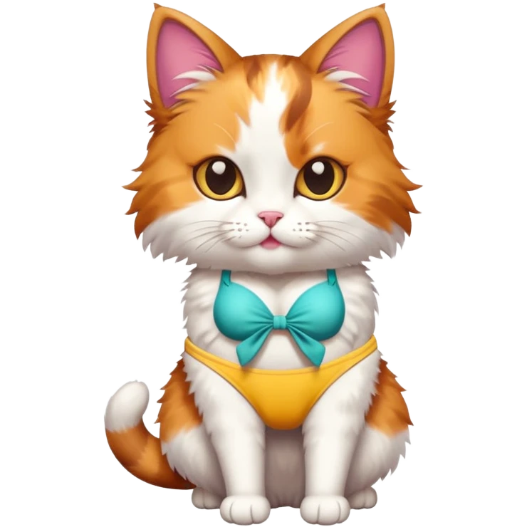 Cat wearing a bikini emoji